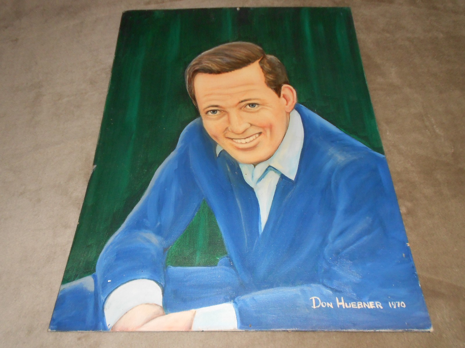 ***DON HUEBNER*** DALLAS PORTRAIT ARTIST/ RARE 1970 ANDY WILLIAMS PAINTING/ SBA