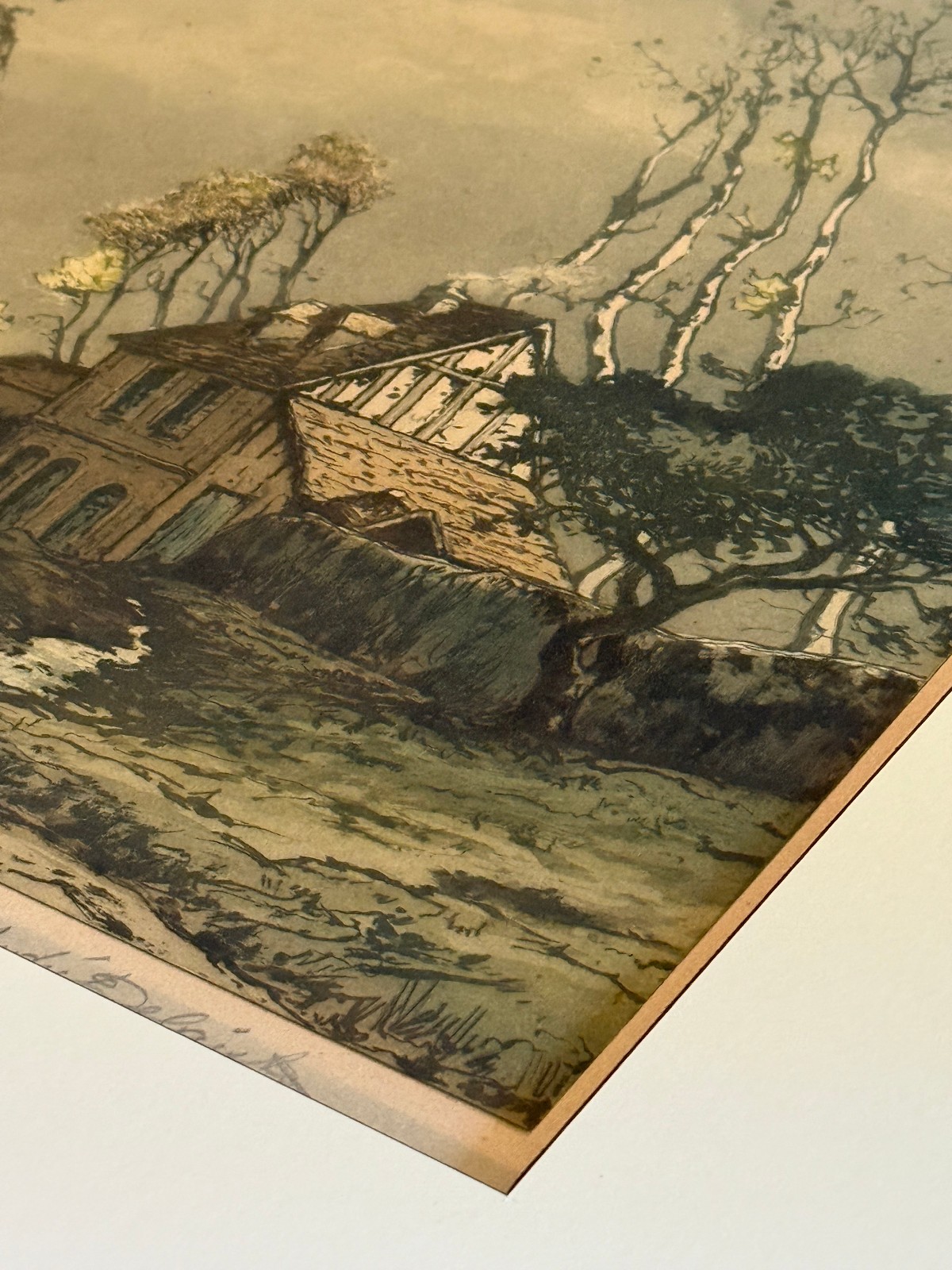 Antique 1925 Andre Delaistre Art Handcolored Signed & Numbered Engraving French