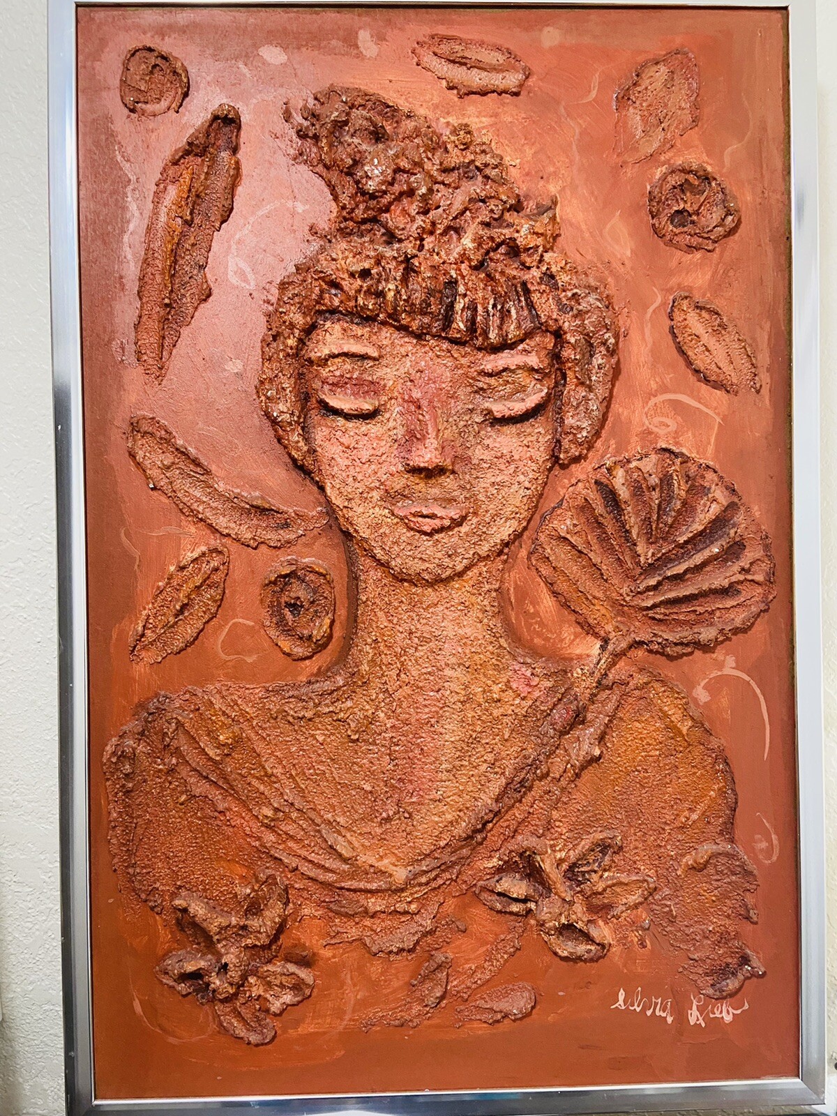 Silvia Lieb Rare & Original Signed Textured Knife Palette Painting Unique Girl