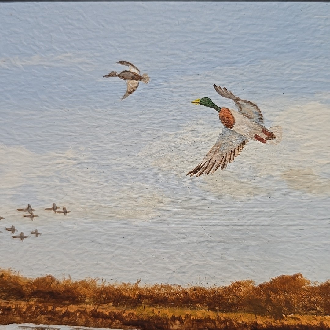 Vintage Original Texas Painting Oil Or Acrylic On Cardboard By Artist Pogue
