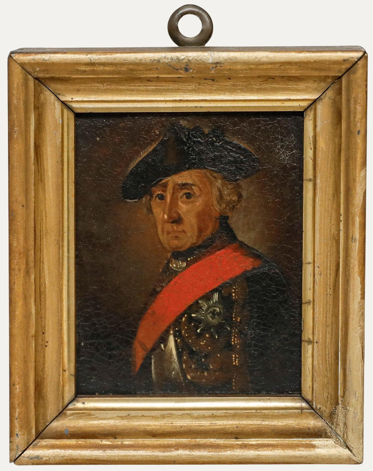 German School Miniature – 19th Century Oil, Frederick the Great