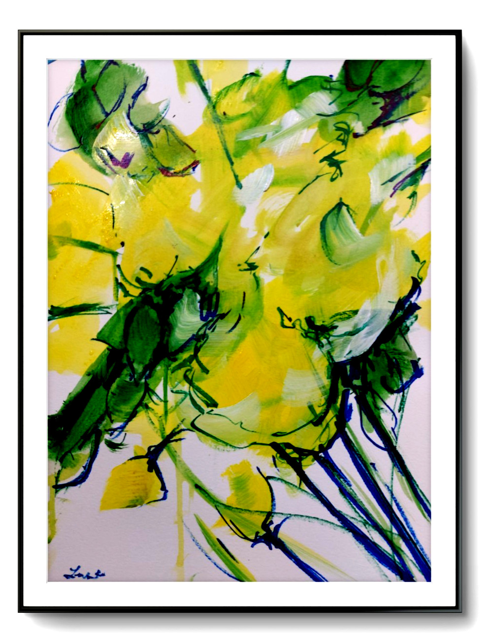 LOVELESS – «YELLOW ROSES» 11 X 15 acrylic on gallery paper