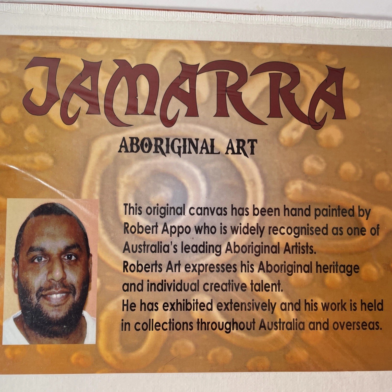 Robert Appo Original Lizard Aboriginal Art Acrylic on Canvas Signed