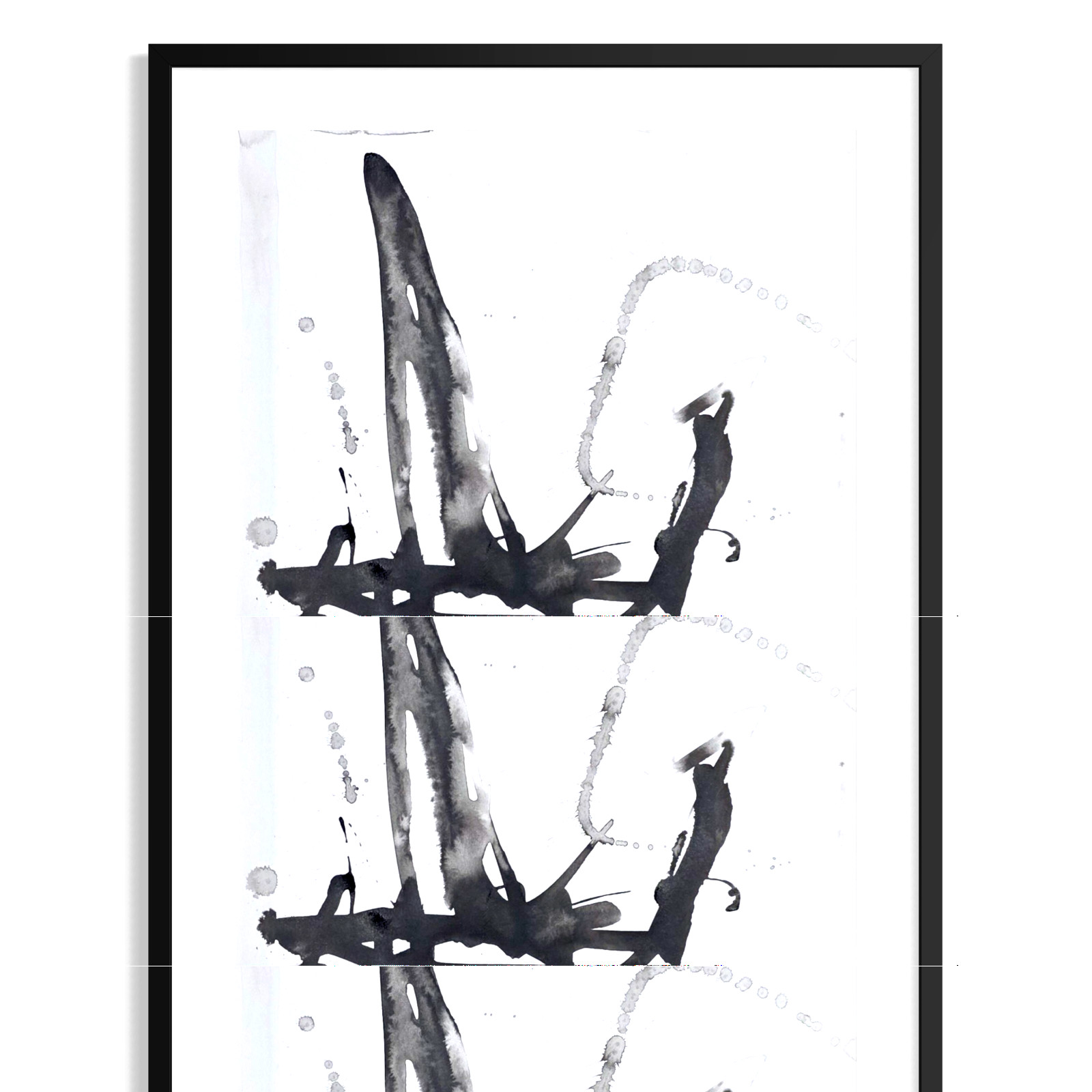 Original Minimalist Art 9×12 Hand Painted Acrylic Ink Paper Signed Home Decor