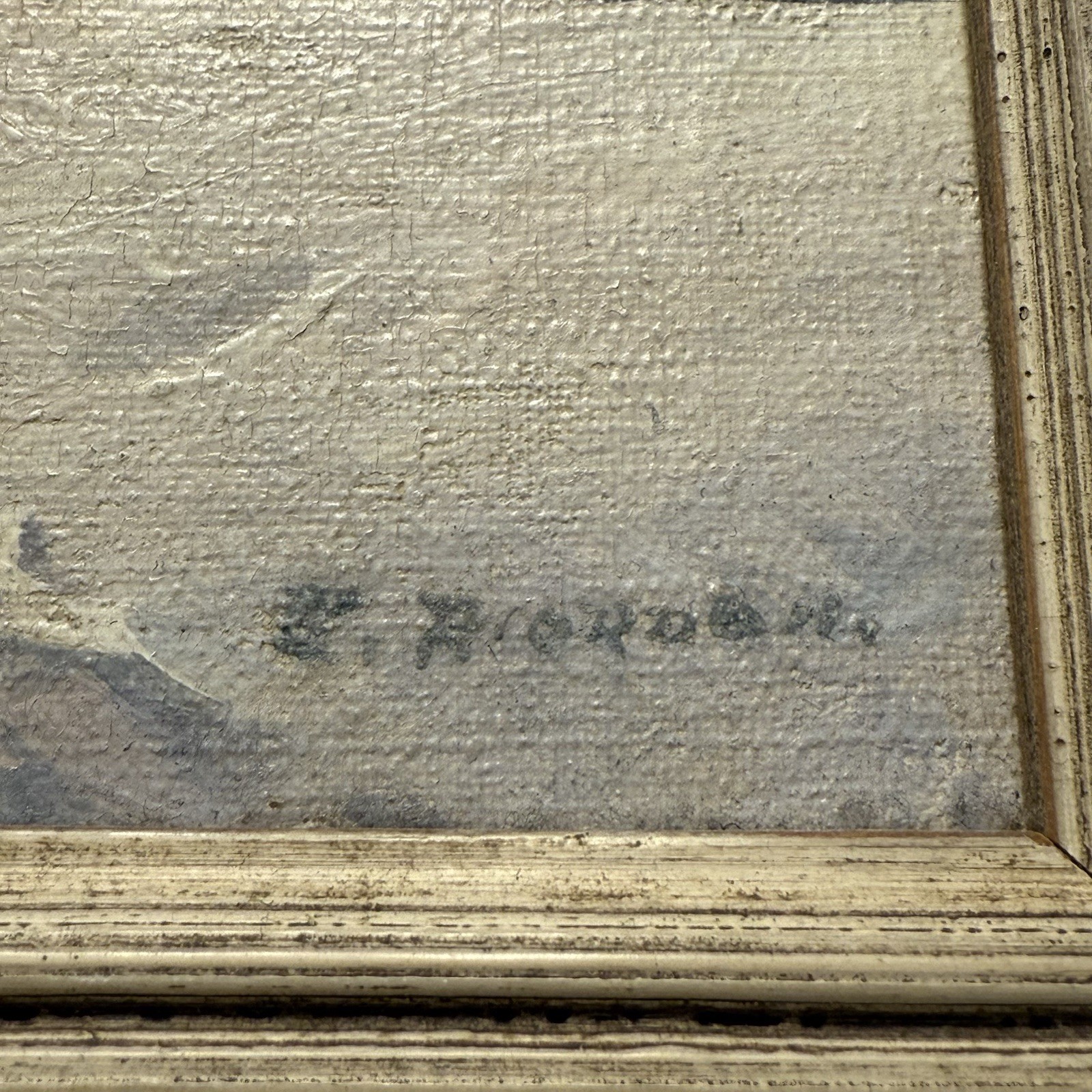 Original Eric Riordon Oil On Panel Snow Scene 8 x 6” Framed
