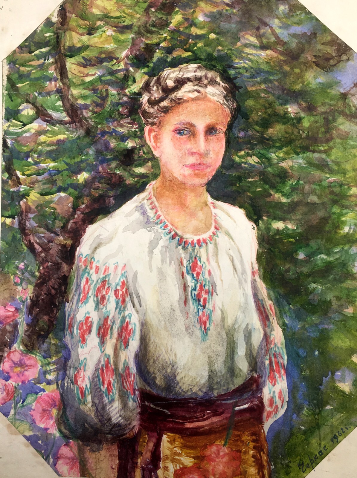 Watercolor Painting Unframed Portrait of Ukrainian Cherkas A Original Art n474