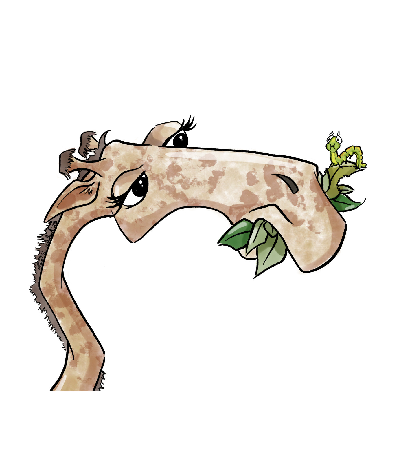 Fun Giraffe Illustration ACEO – 3D printed frame – with magnets
