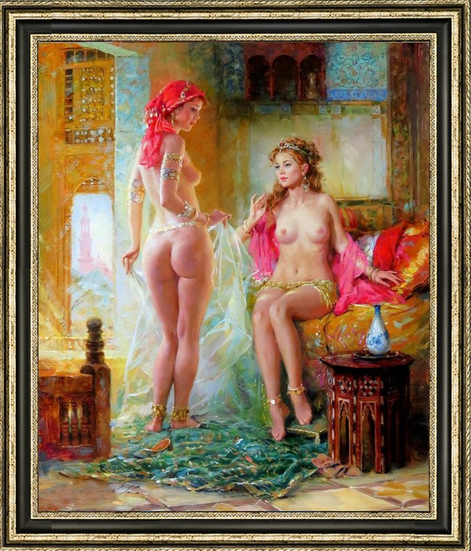 Hand-painted Impression oil painting art female woman nude on canvas 30″X40″