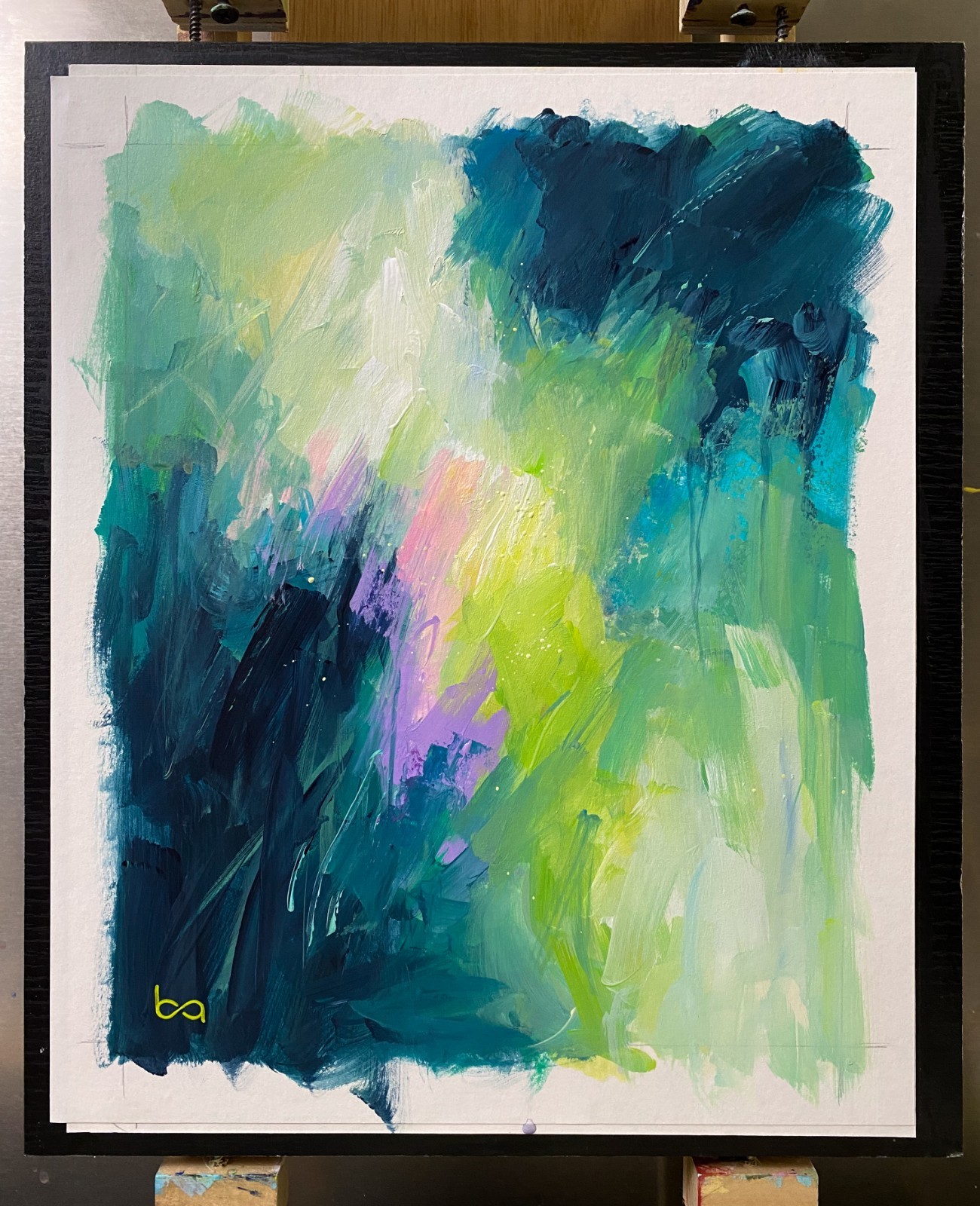 Original Abstract Painting 8×10″ Modern Acrylic Bold Color Palette Wall Decor