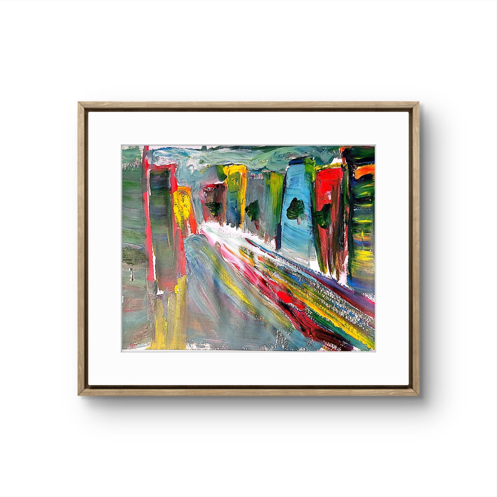 The Road Vibrant Abstract Expressionism Paper Painting