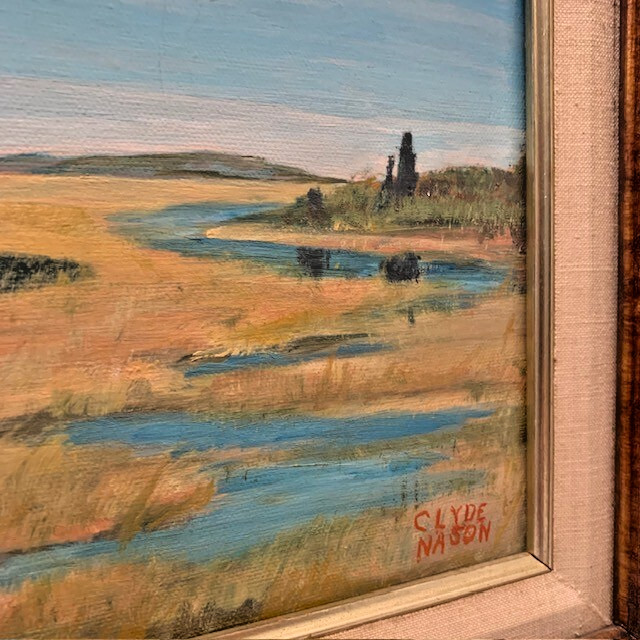 Original Art Moody Impressionist Painting Signed Western Landscape River Vintage