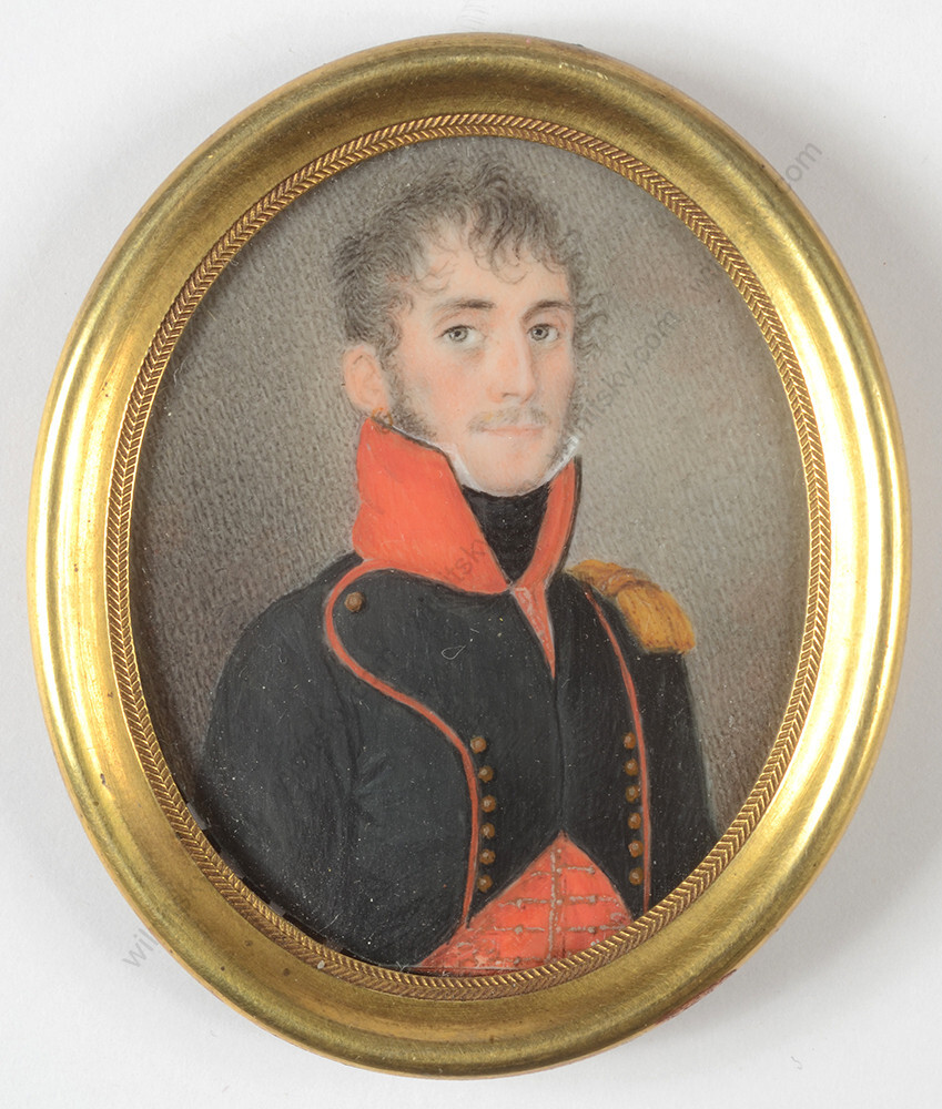 «Junior officer of Napoleonic 27th Chasseur-a-cheval Regiment», miniature
