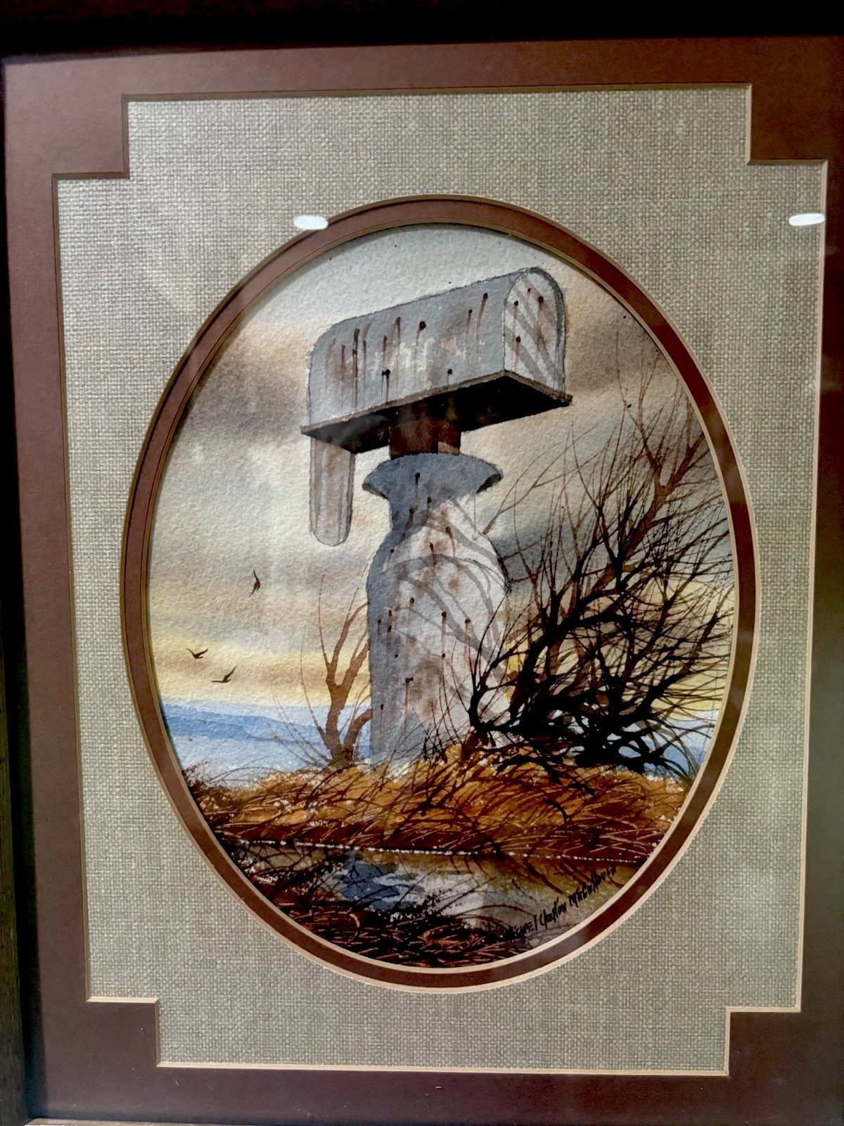 Original Michael McCullough Choctaw Signed Watercolor Framed Rare READ
