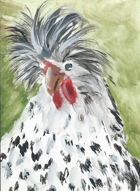 Zooy Mama polish Hen 8 x 10 print on linen card stock