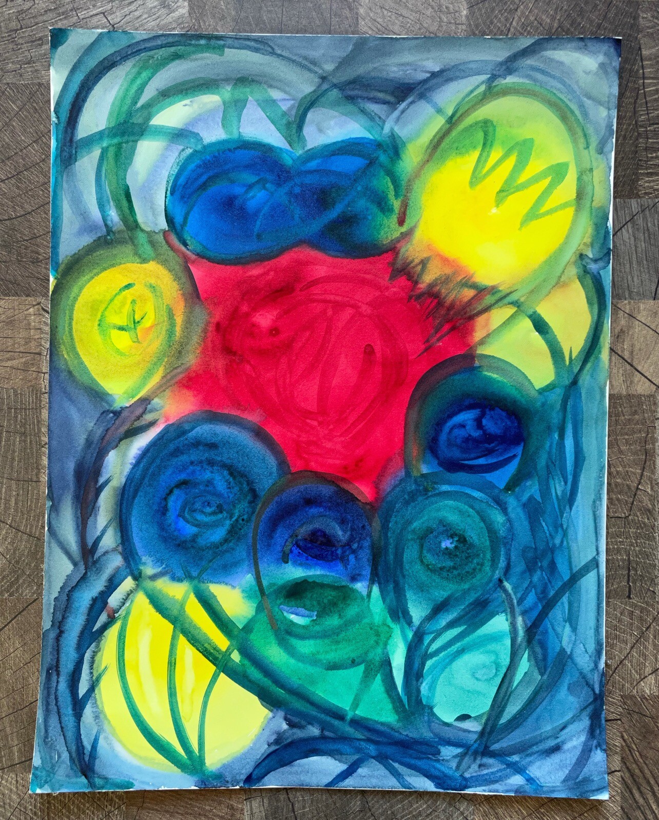 Abstract Figure Composition Colorful Wild Geometric Circles Spheres Modern Art