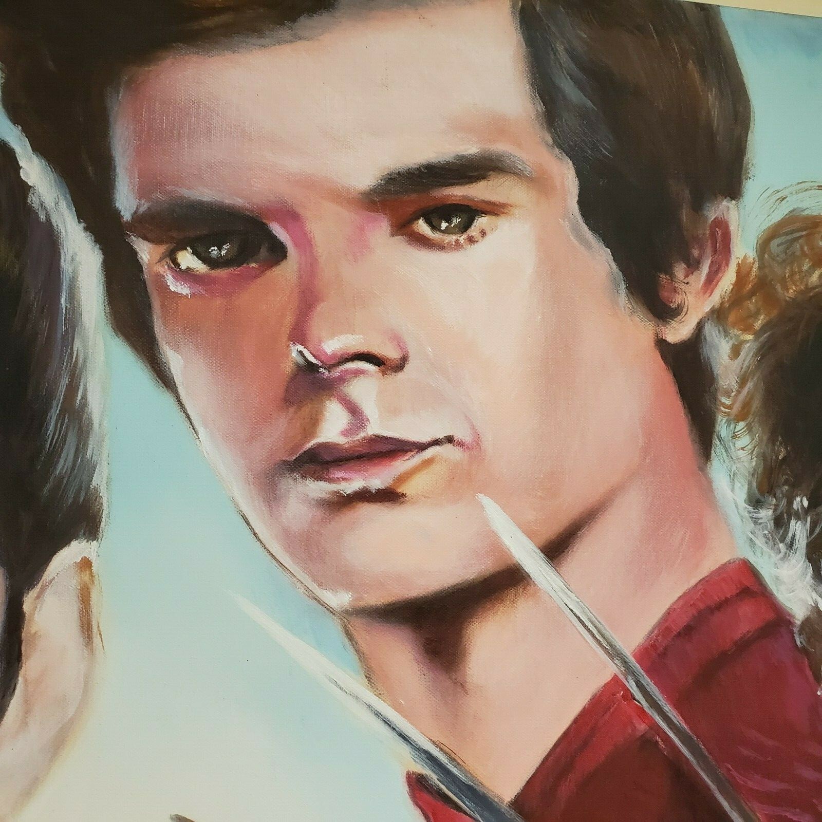 Robert Downey Jr. Ben Afleck Henry Cavill Andrew Garfield Oil Painting Don Hall