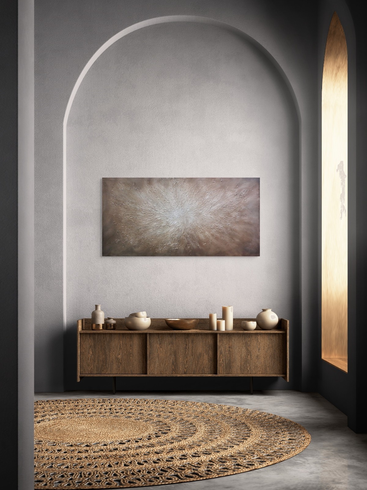 Large Neutral Abstract Painting Textured Earth Tone Wall Art Wabi Sabi Canvas