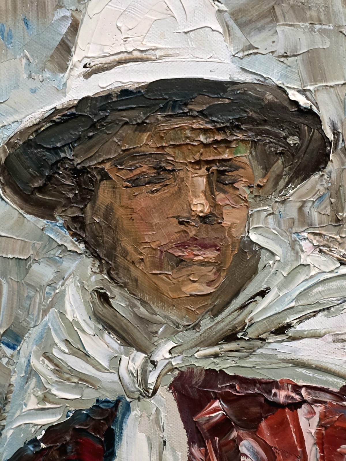 George Speck, United States 20th Century, The White Hat Abstract painting