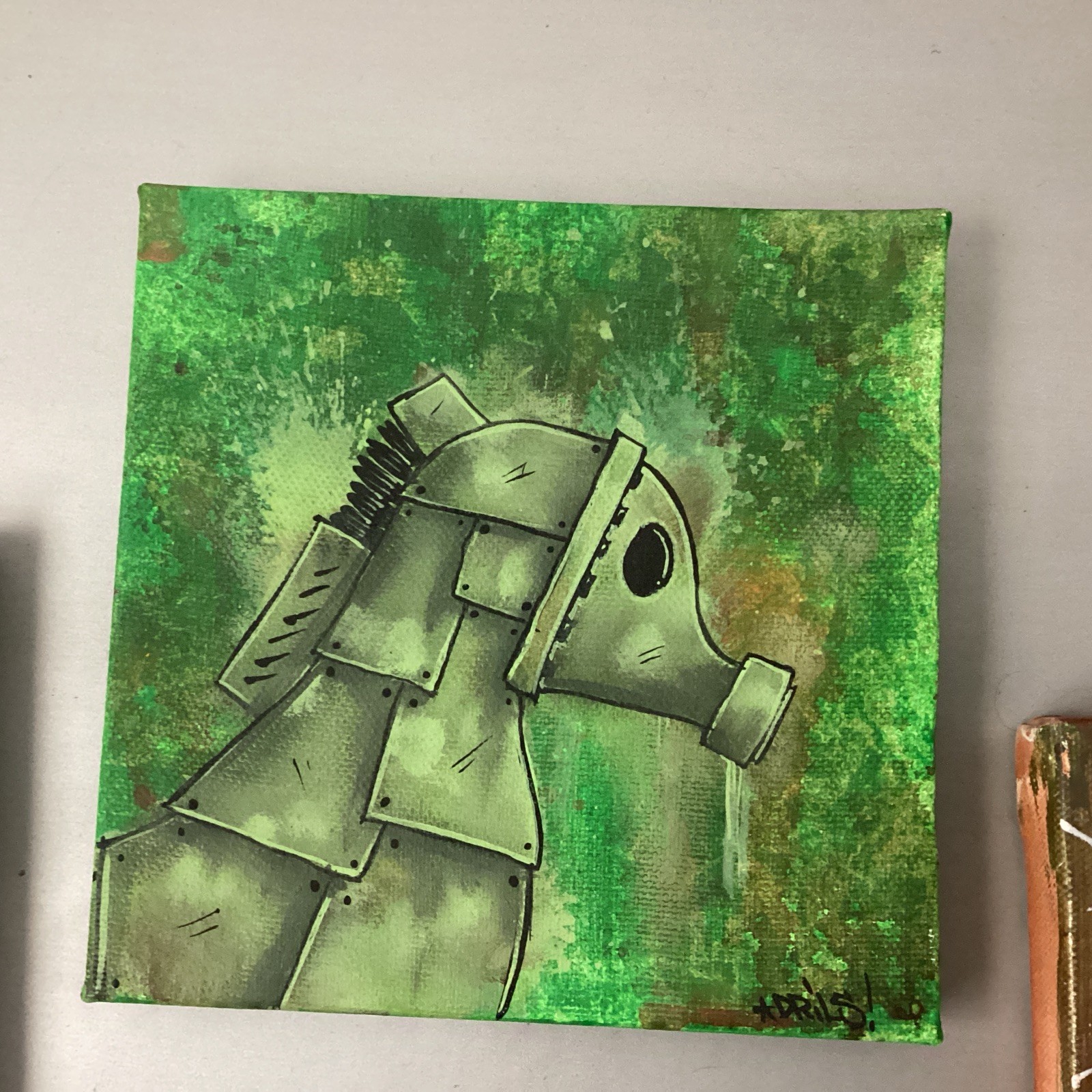ORIGINAL Graffiti Art 3 6×6 Pop CANVAS PAINTING DRILONE Two Are Signed