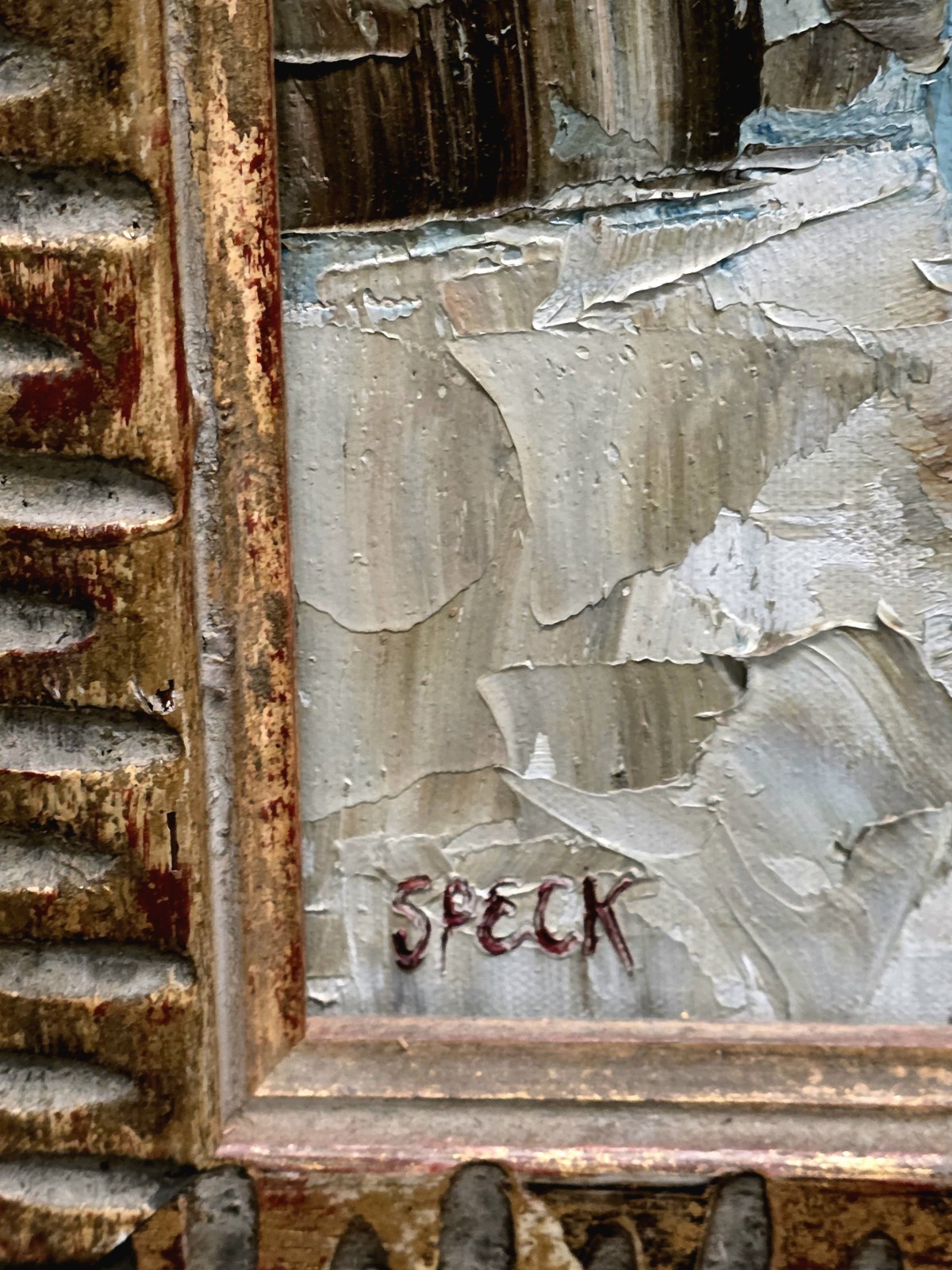George Speck, United States 20th Century, The White Hat Abstract painting