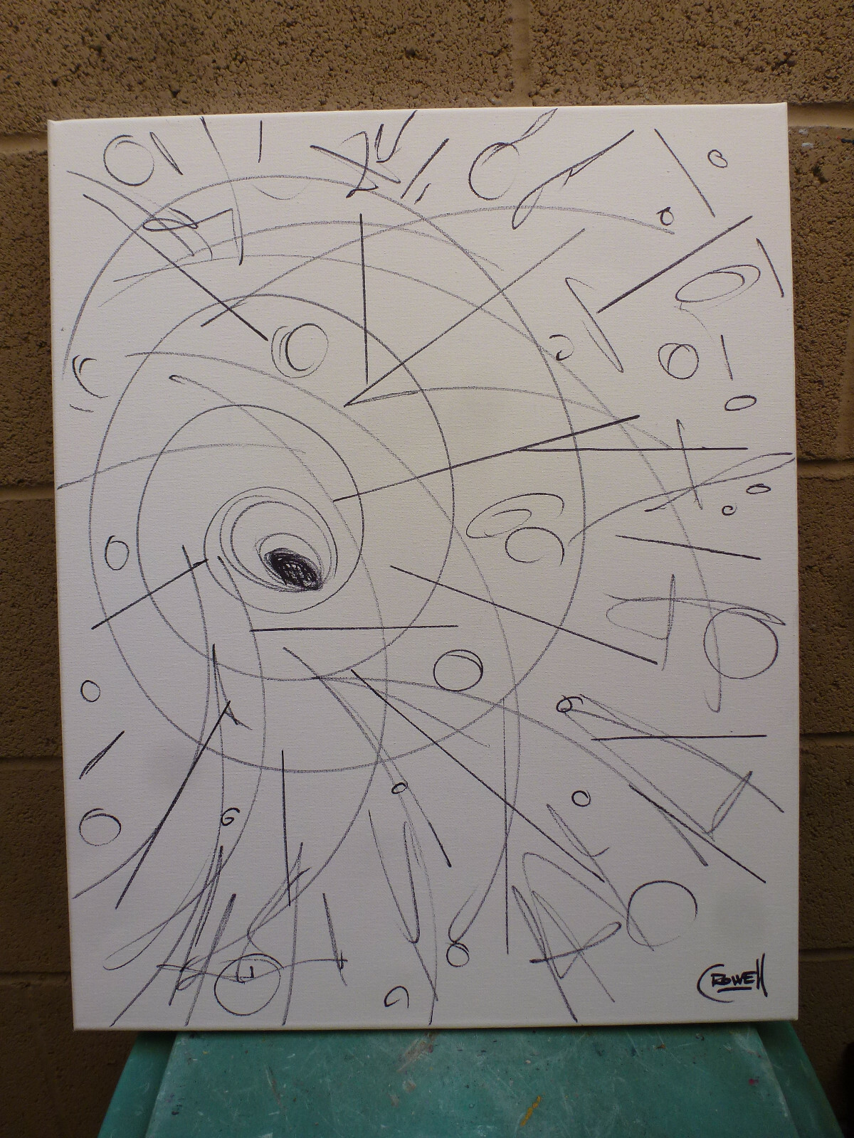 EXCESSIVE ARTISTIC FORCE #01 NEW original abstract 16×20 painting signed Crowell