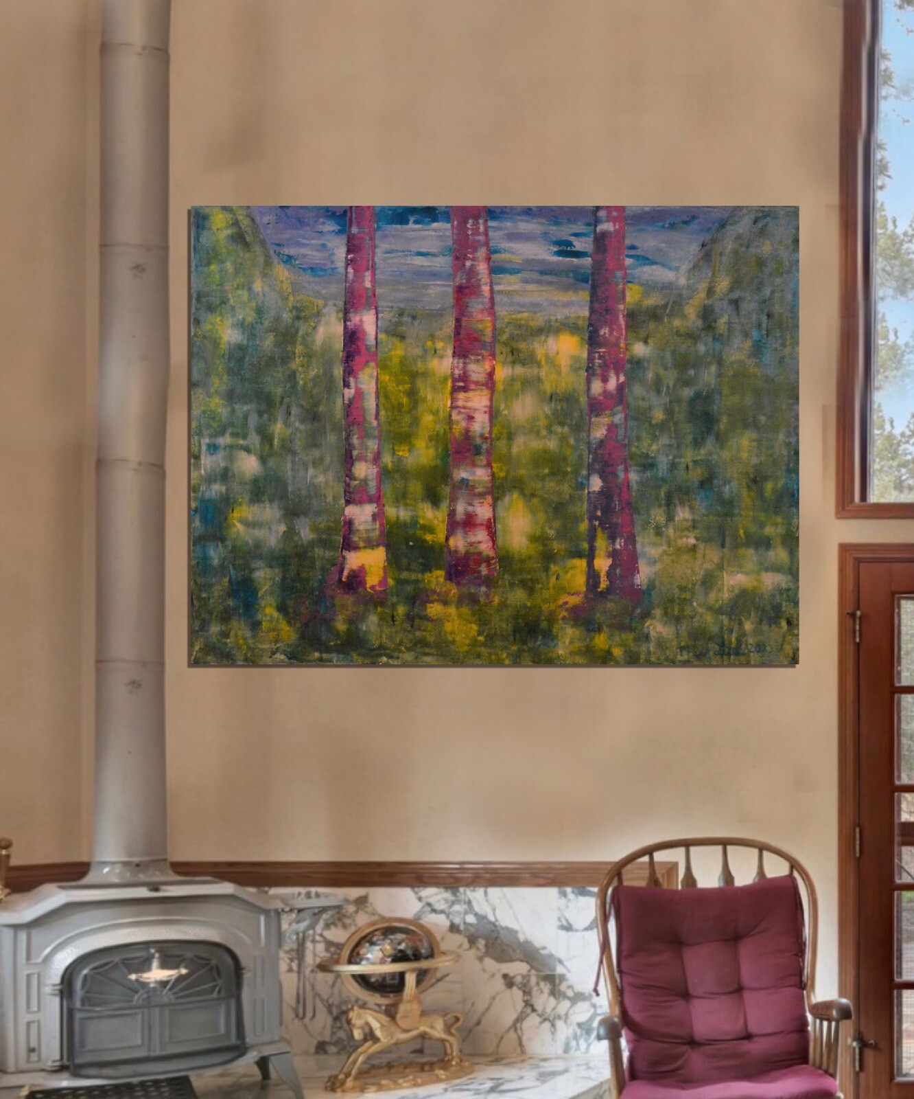 Mark Little original￼ canvas￼￼￼ Painting 81” X 62” XL (6ft. 9in)Abstract Landsca
