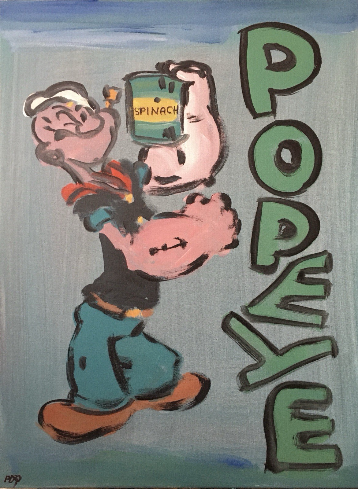 PDQ Artist Original Painting Cartoon Character Figurative Pop Art Acrylics 24×18