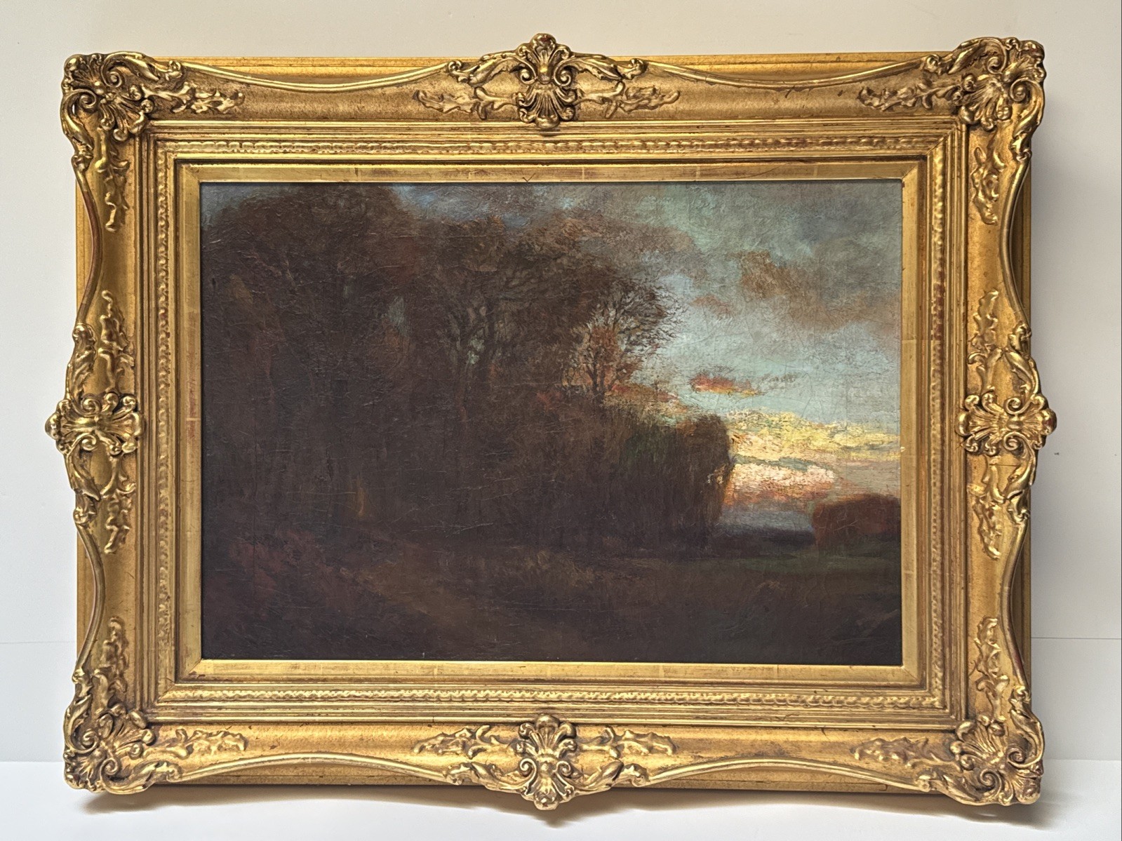 ANTIQUE PAINTING IMPRESSIONIST SUNSET TONALIST NEW YORK CHARLES APPEL NEW JERSEY