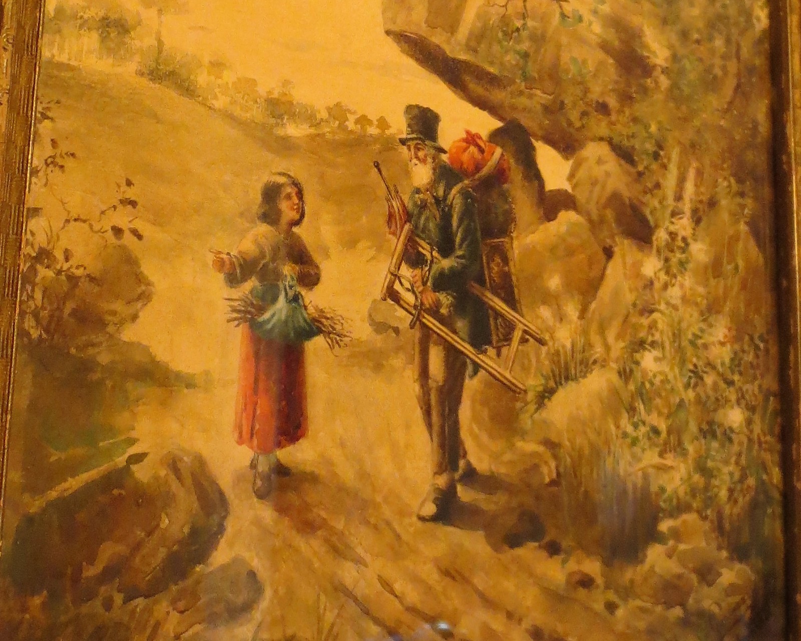Antique original watercolor by F. Fernandez Gimenez (1846 – 1873) «Savilla»