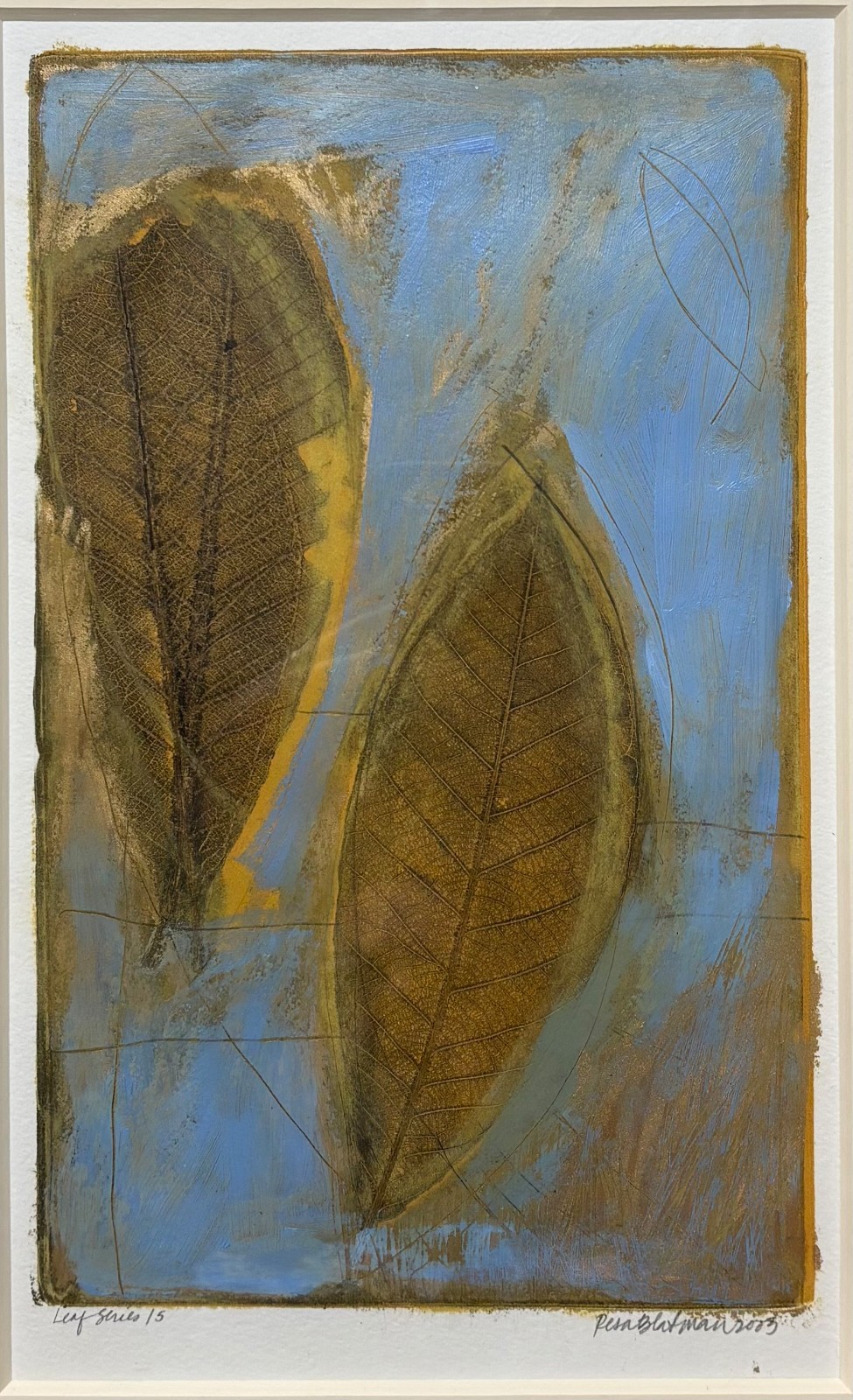Vintage RESA BLATMAN Leaf Series 15′ Oil PAINTING – Nature & Climate Change Art