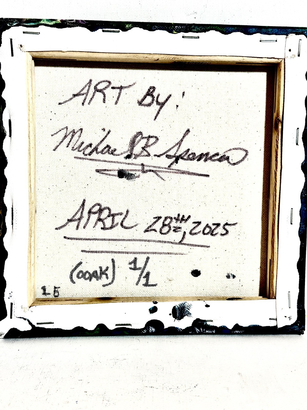 Original Acrylic 8″x8″ Canvas Art OOAK (One of a Kind) Auto, Date, Numbered 1/1