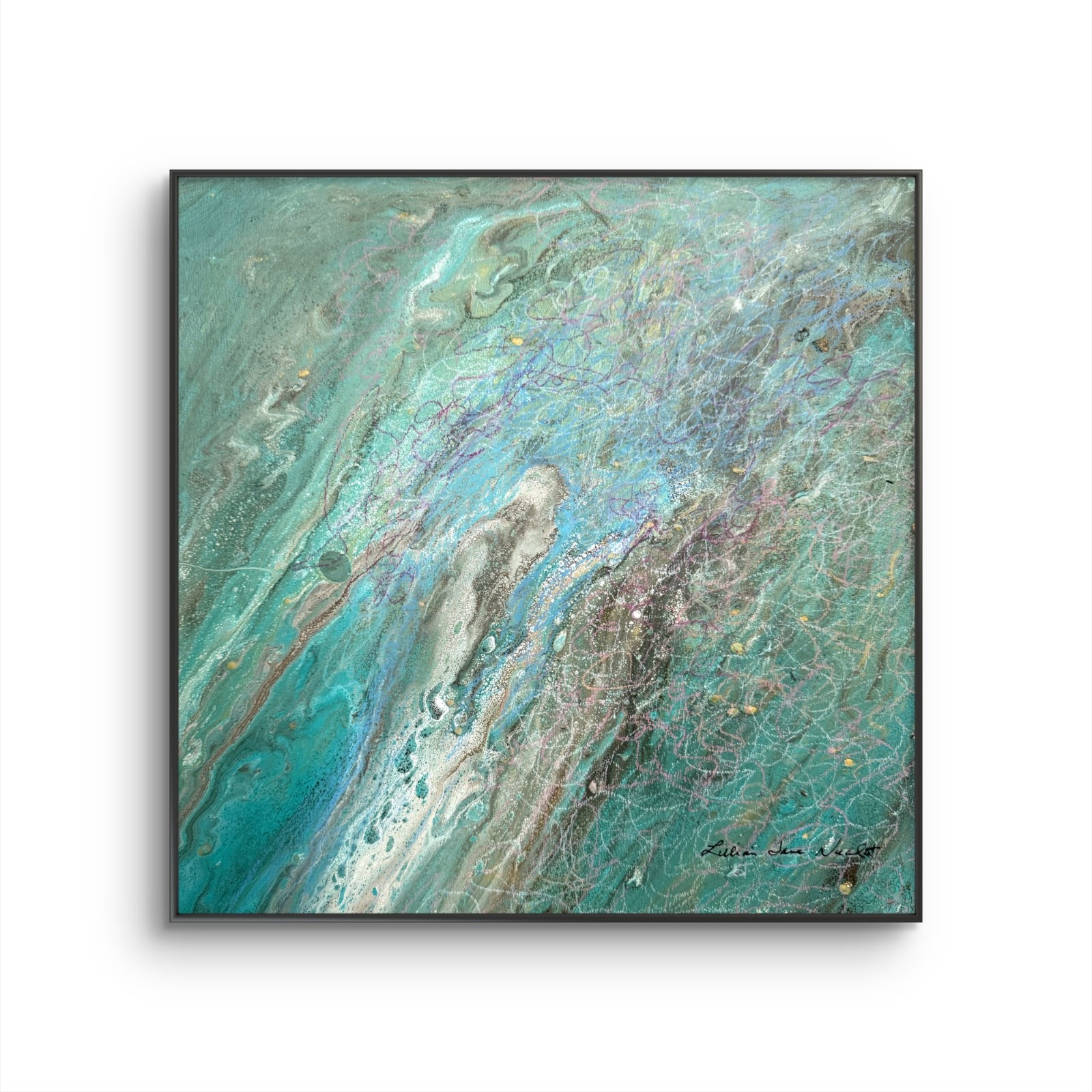 Neal 12×12 Abstract Acrylic on Wood Expressionsim Design Home Art