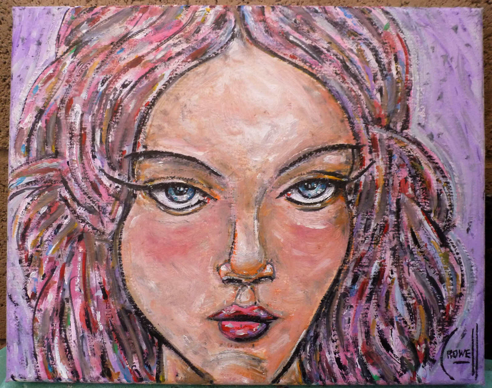 THE EYES HAVE IT wow oil painting eyes canvas NEW original 8×10 signed Crowell
