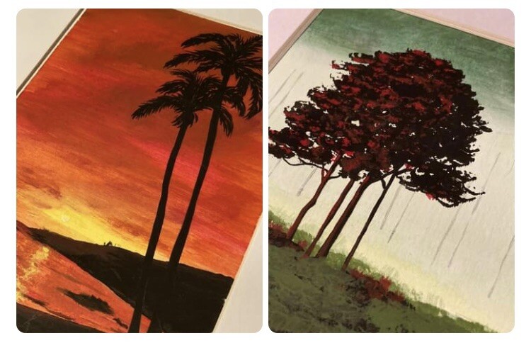 Beautiful Happy Vibes Handmade Original Acrylic Painting. Paper. 6.5×4.5. Signed