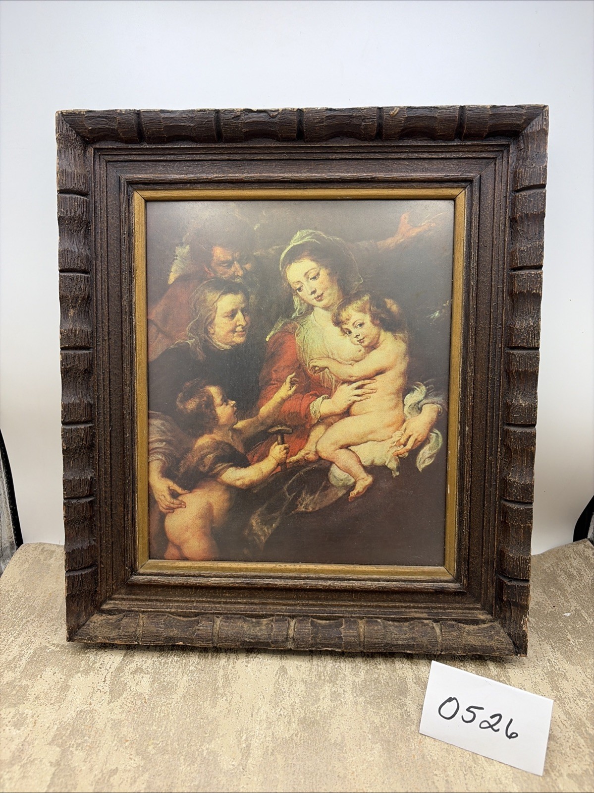 Antique Reprint After Rubens The Holy Family with Elizabeth And John-German