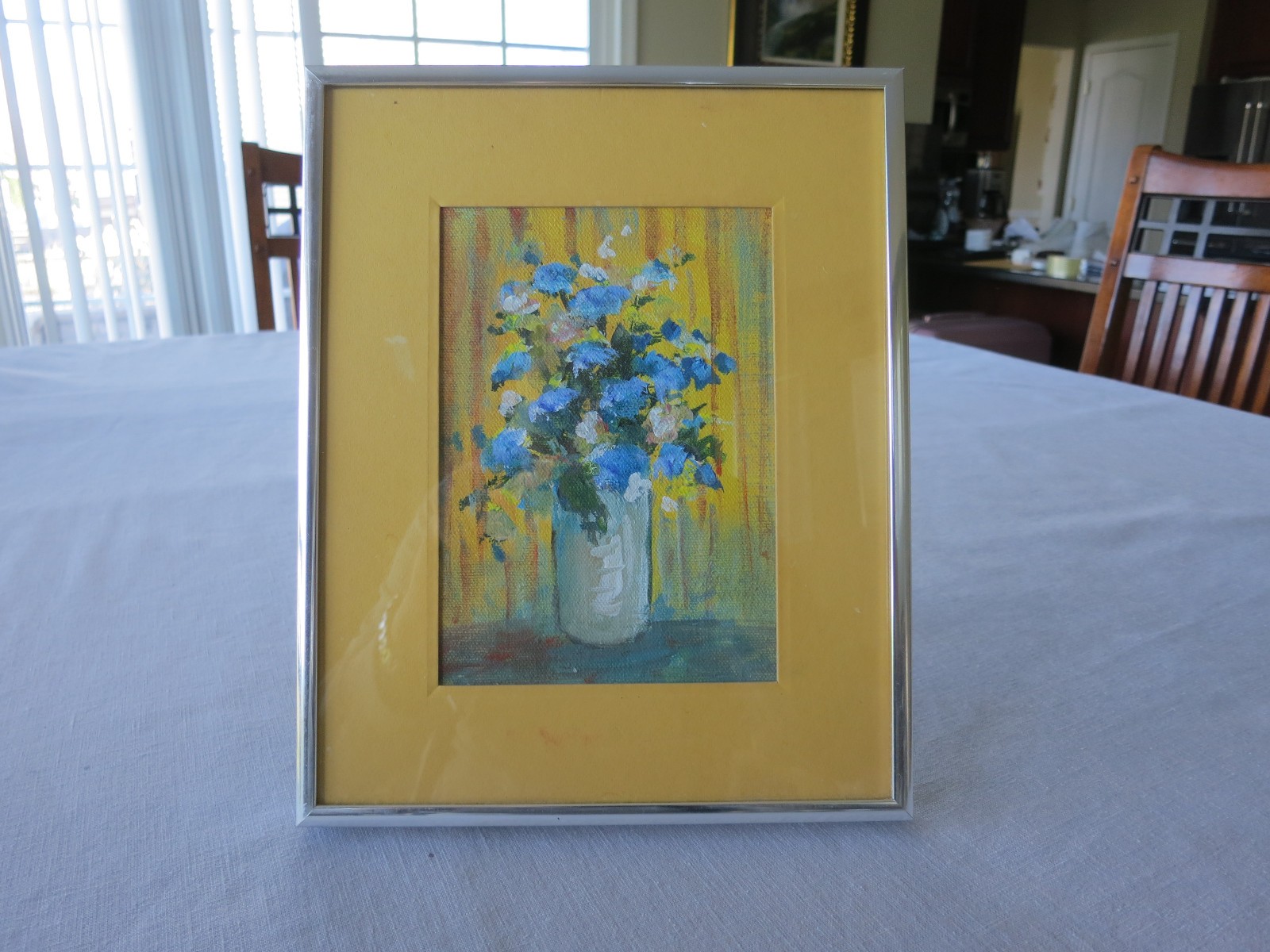 Small Acrylic Flowers in Vase Painting on Canvas Board