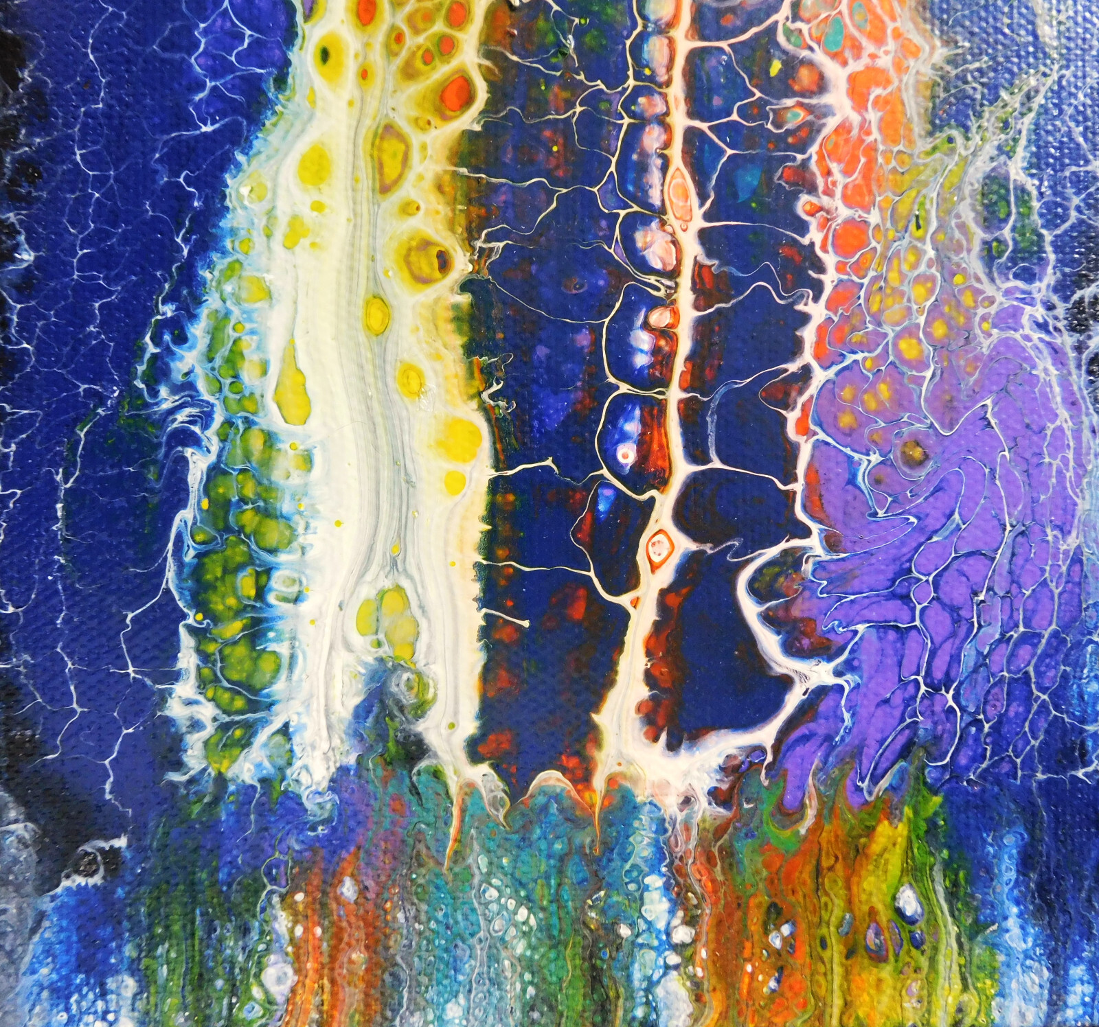 Abstract Painting Contempory Cosmic Galaxy Outer Space Pour Art Rain Crow