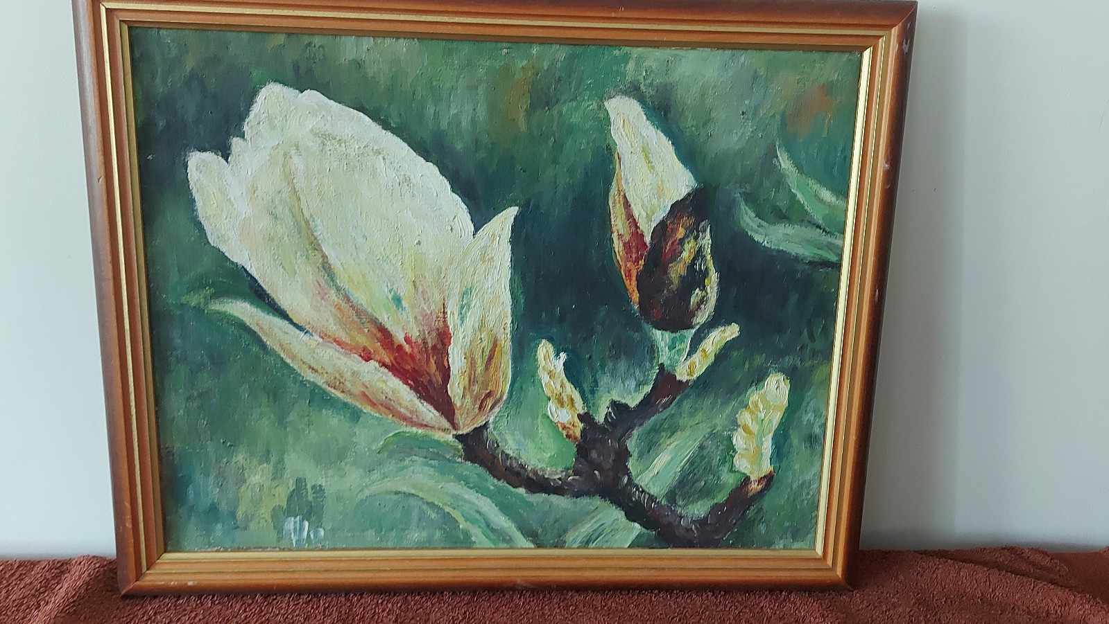 Original Oil Painting – Magnolia Blossom – Oil on Canvas – 44x34cm