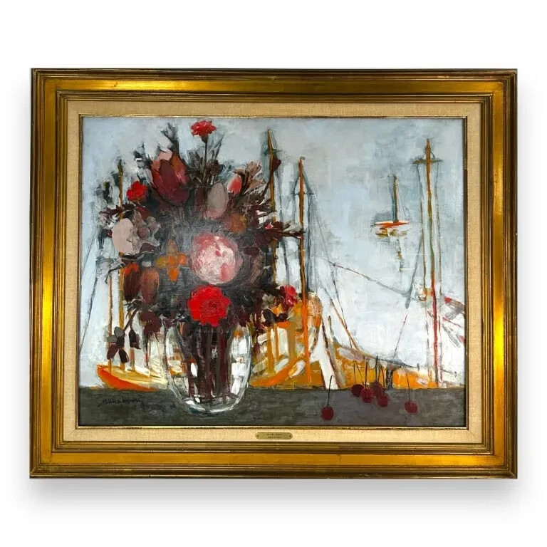 Michel Henry (FRENCH, 1928 – 2016) oil painting on masonite board Still Life