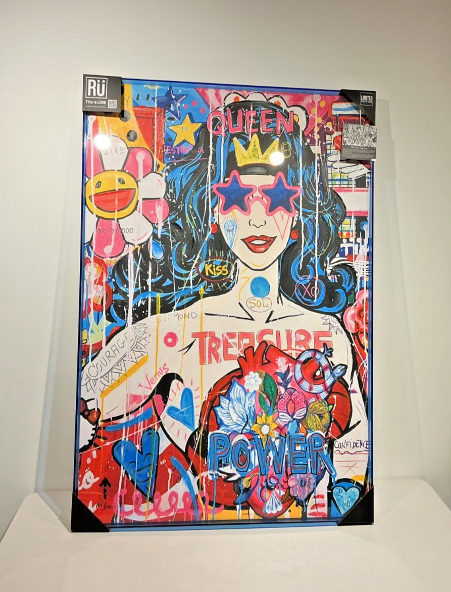 LARGE WONDER WOMEN POP ART LIMITED EDITION PAINTING MERCEDES LAGUNAS GICLEE(NEW)