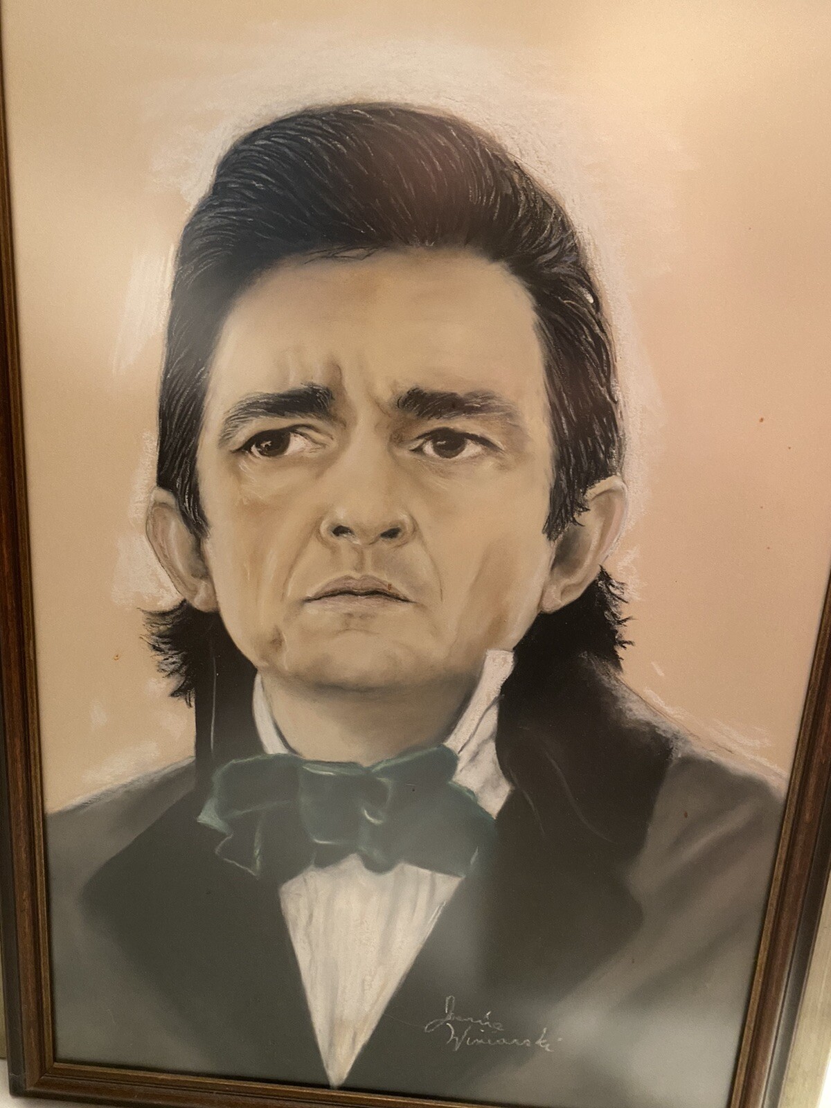 ***HUGE VINTAGE ORIG. JOHNNY CASH DISPLAYED 1st NASHVILLE MUSIC HALL FAME MUSEUM
