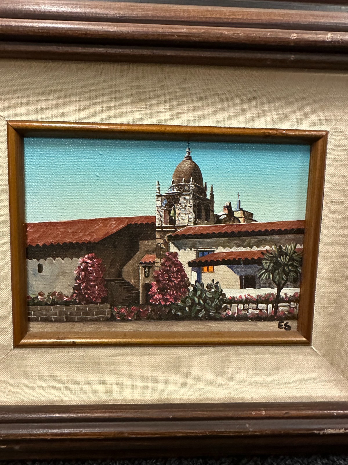 EUGENE SCHMIDT Mission San Carlos Borromeo del Carmelo California Oil Painting