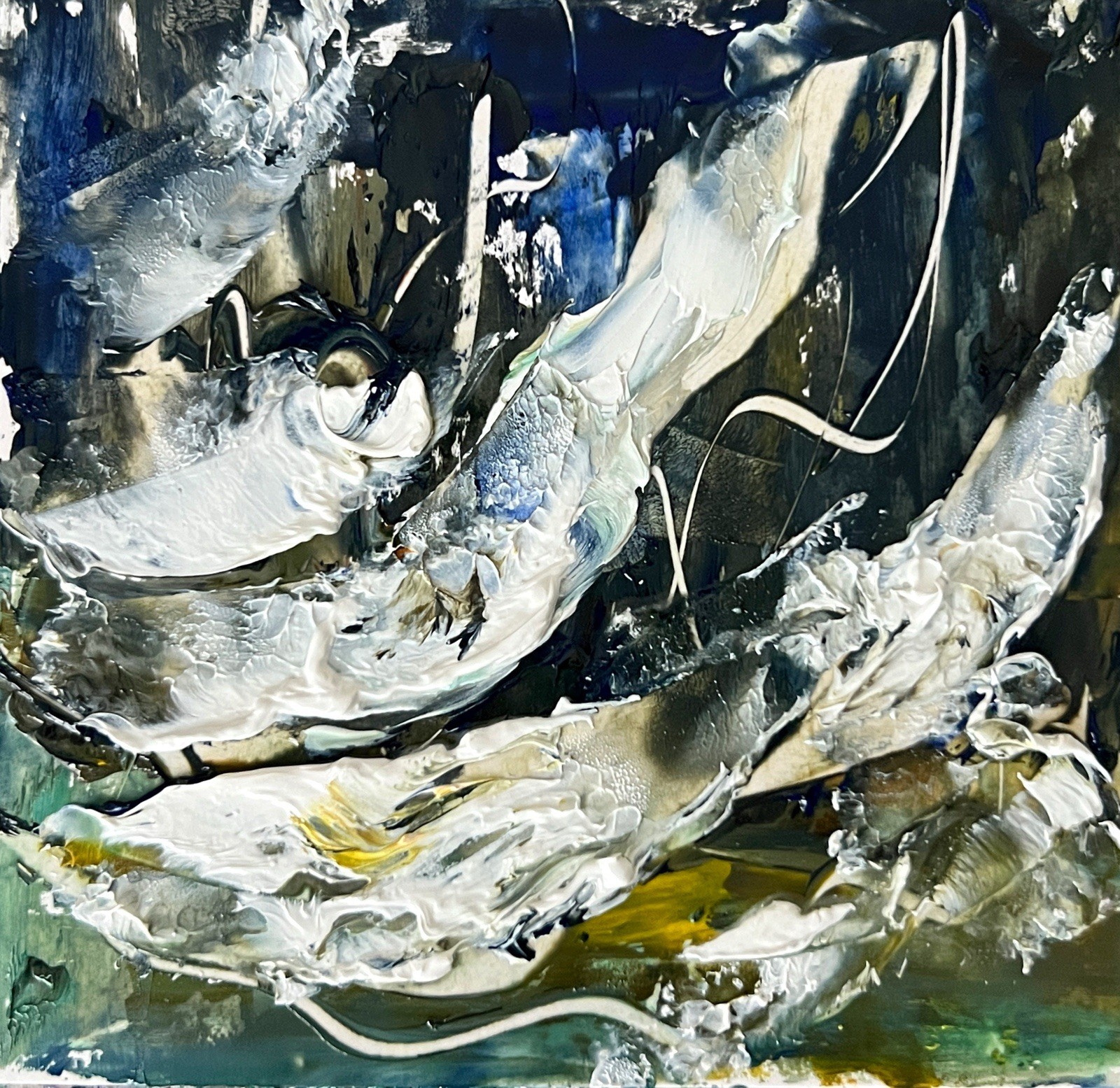 Waikiki Beach Pacific Ocean Abstract Oil Painting Hawaii Coastal Beach Wall Art