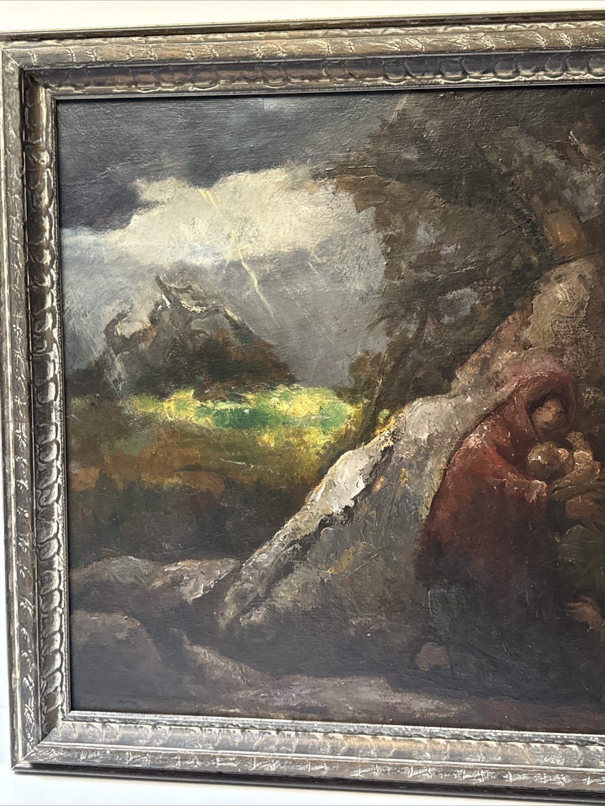 EUGENE HIGGINS PAINTING ANTIQUE EXPRESSIONIST STORM LANDSCAPE FAMILY WPA FAMOUS