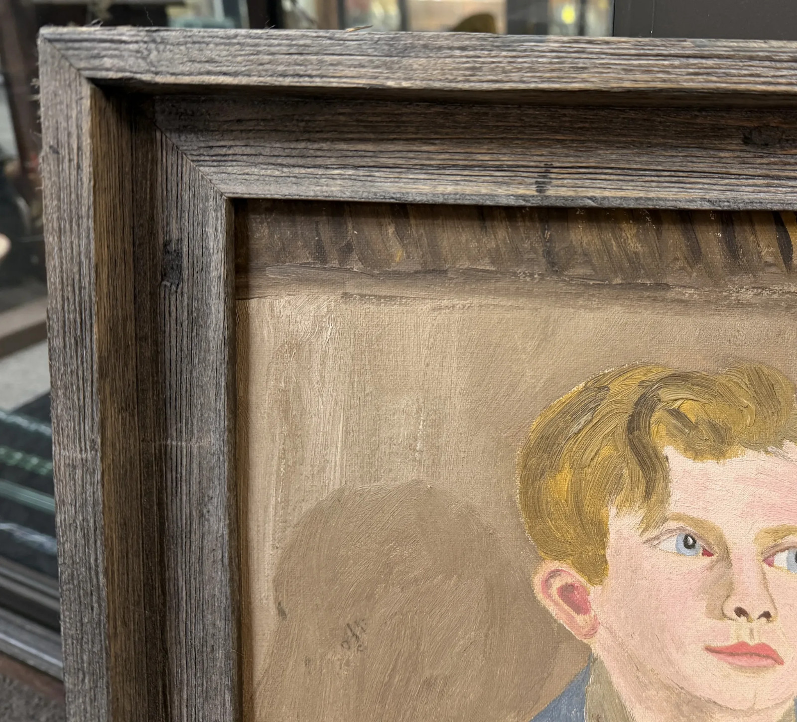 Earle T. Merchant Naive Child Portrait of Frank Rowell & Motif 1 in Rockport, MA
